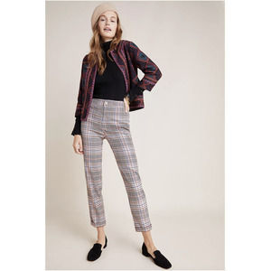 NWT Anthropologie Malcolm Plaid Tapered Trousers